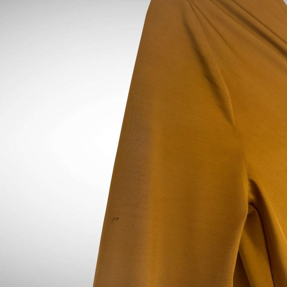 Veronica Beard Gilbert Antique Gold Jersey Long Sleeve Ruched Midi Dress Size 00 - Picture 9 of 10